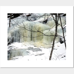 Frozen Waterfall, yellow Posters and Art